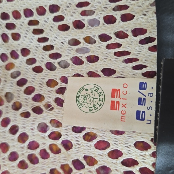 Vintage Lace Cowboy Hat Mexico Souvenir Feather Band Bohemian Cowgirl Western - Picture 8 of 16